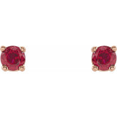 14K Rose 2.5 mm Lab-Grown Ruby Stud Earrings